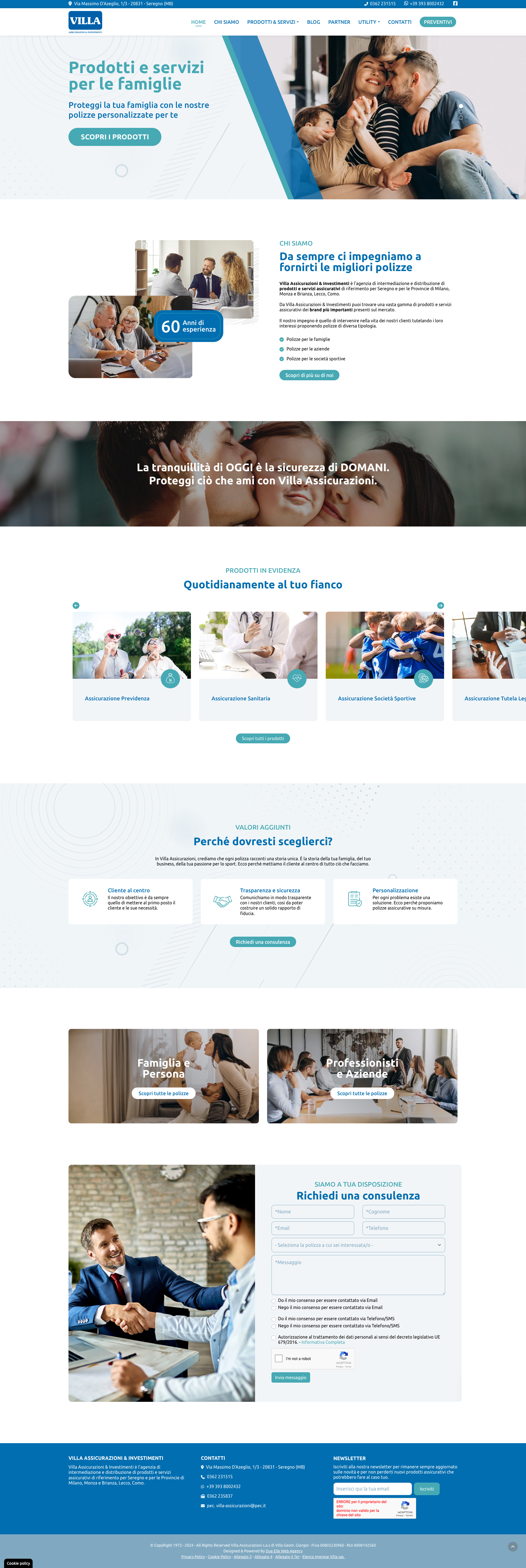 Sito in Scrolling - Villa Assicurazioni